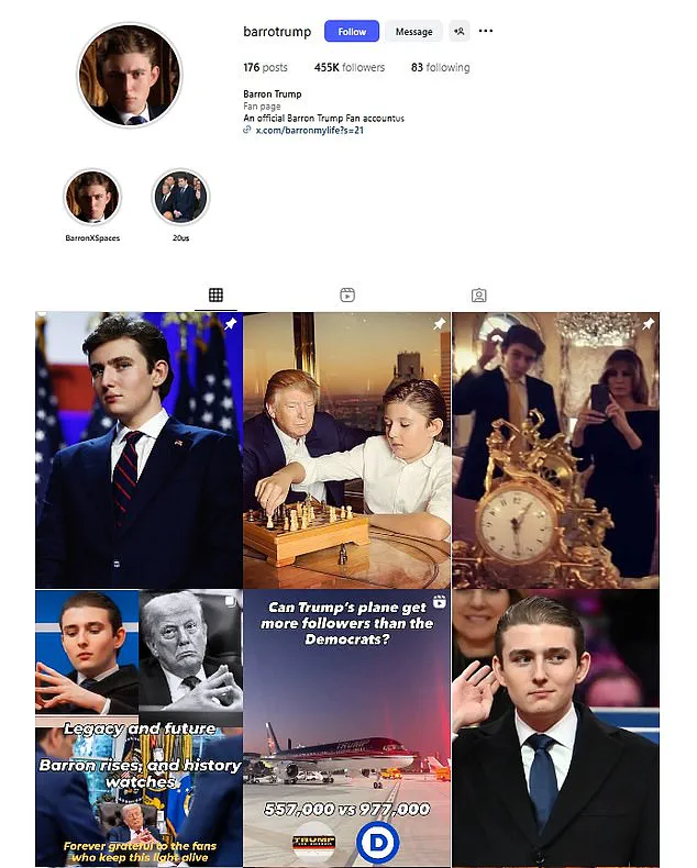 19-Year-Old Brazilian Schoolgirl Becomes Custodian of Barron Trump's Popular Instagram Fan Account with 456,000 Followers