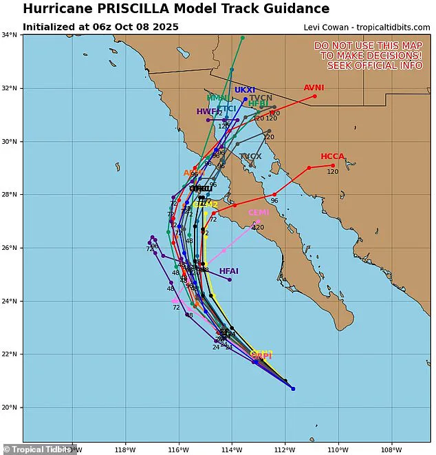 Sudden Northward Turn of Hurricane Priscilla Prompts Urgent Warnings for American Southwest