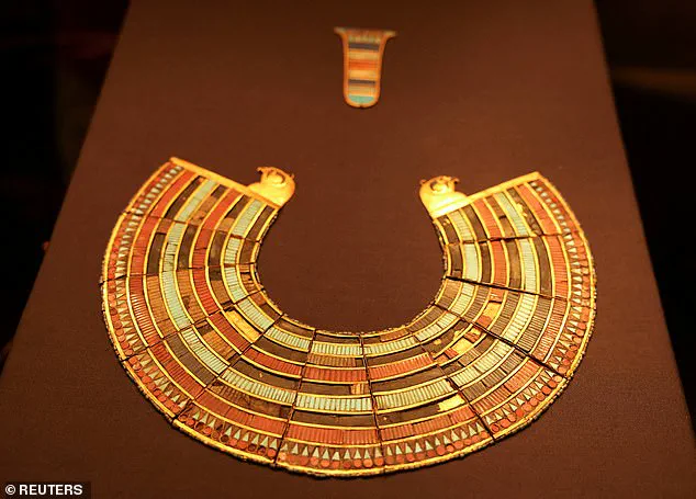 Ancient Necklace Fragment Depicting King Tutankhamun Unveiling Rituals Shaping Power Dynamics in Ancient Egypt