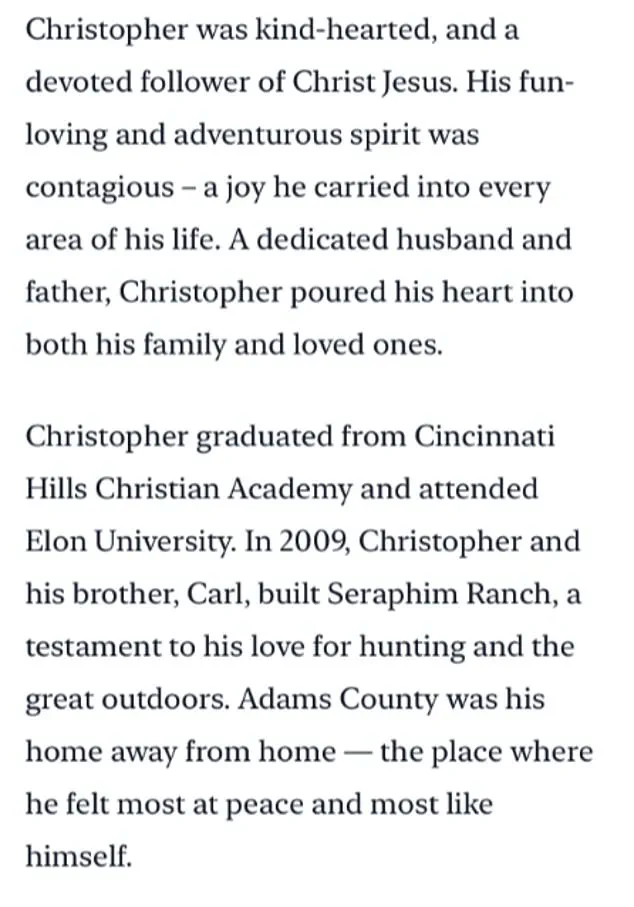Controversy Surrounds Obituary of Ohio Billionaire Heir Christopher Lindner Amid Omissions of Key Life Details