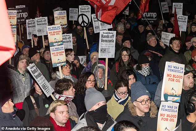 Protesters Burn American Flag Outside Downing Street Amid Controversy Over Trump's Foreign Policy Actions