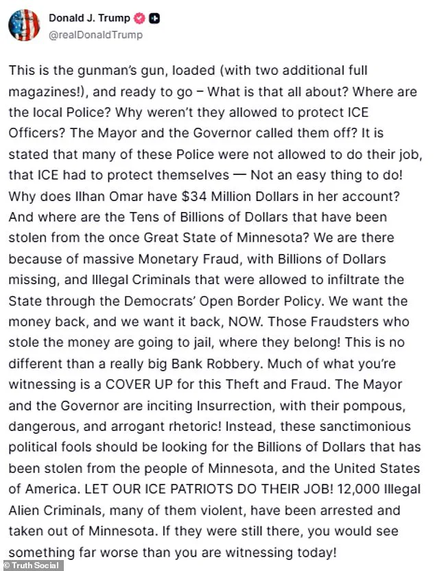 Trump's Controversial Post Sparks Tensions Between Federal and Local Authorities, Raising Community Safety Concerns