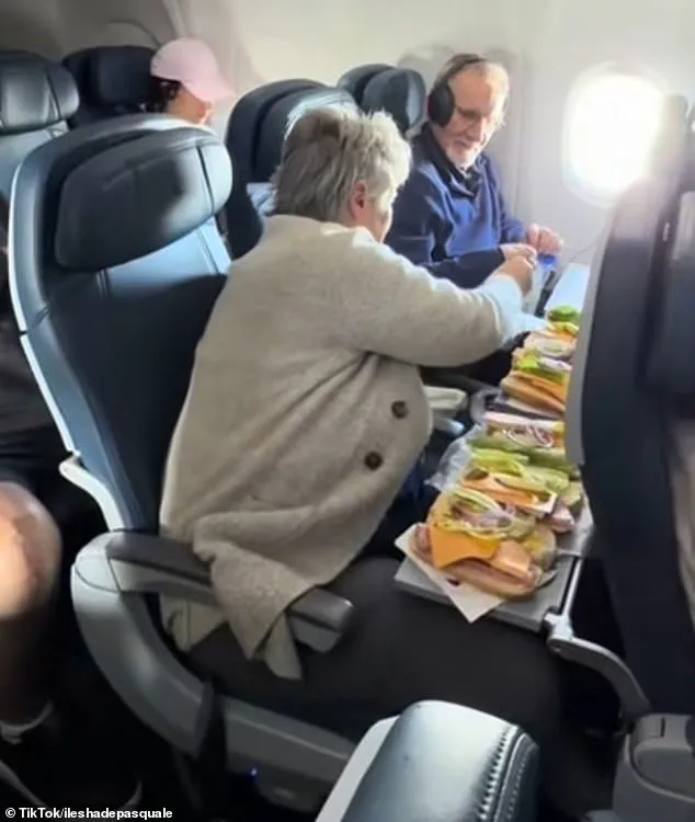 Mother Crafts Sandwiches on Airplane Tray Table, Sparking Mixed Reactions Among Passengers