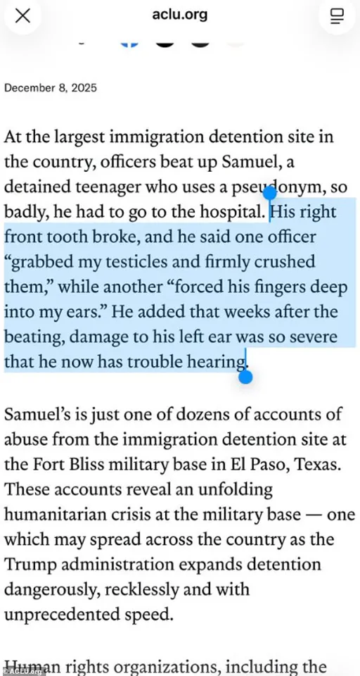 Secret Report Reveals Hidden Horrors: Confidential Testimonies Expose Systemic Abuse and Neglect at Fort Bliss Detention Center