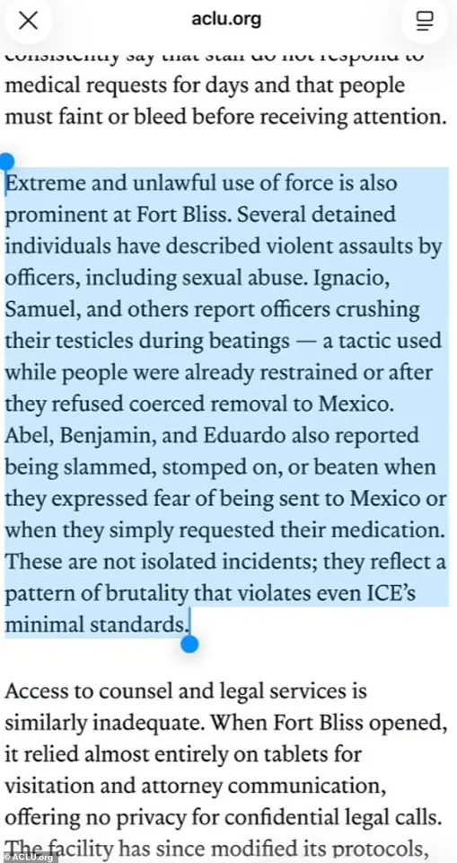 Secret Report Reveals Hidden Horrors: Confidential Testimonies Expose Systemic Abuse and Neglect at Fort Bliss Detention Center