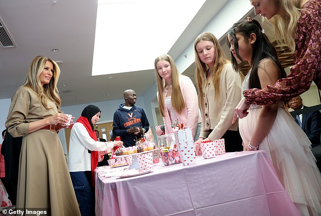 Melania Trump Joins Children's Inn Patients for Pre-Valentine's Arts-and-Crafts Celebration