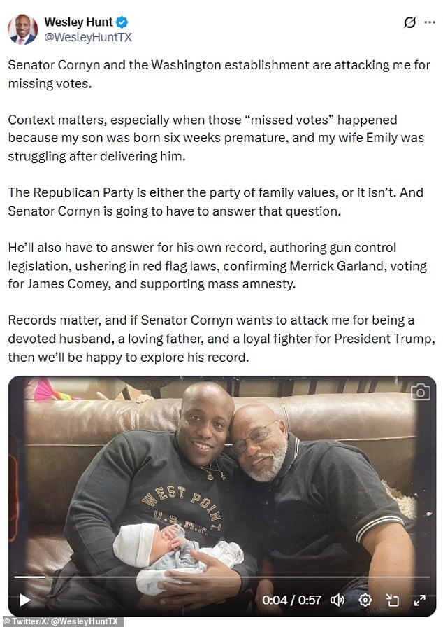 Texas Congressman Wesley Hunt Faces Scrutiny Over Health Claims and Absentee Voting Record