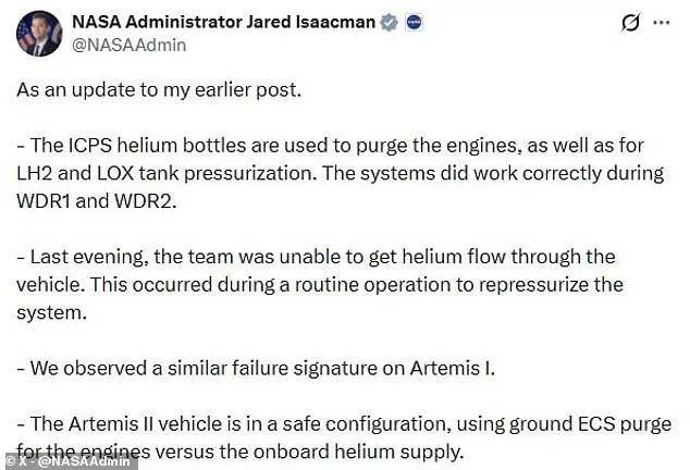 NASA Delays Artemis II Moon Mission to April Amid SLS Helium Flow Problem