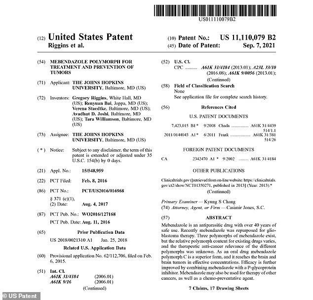 U.S. Patent Uncovers Breakthrough Cancer Treatment with Mebendazole Polymorph C