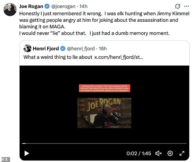 Joe Rogan Faces Controversy Over Contradictory Account of Where He Was During Charlie Kirk's Assassination