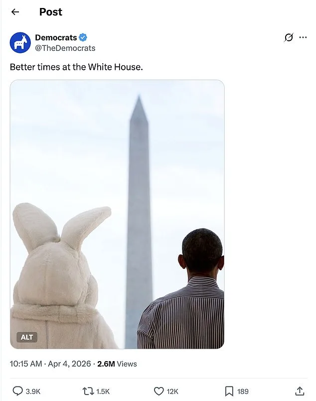 Democrats Face Backlash Over Omission of Joe Biden in 2026 Easter Message Featuring Obama and Easter Bunny