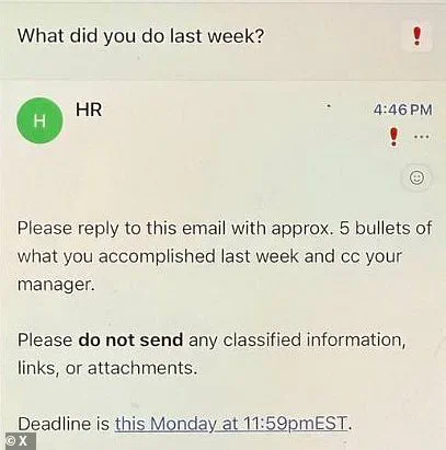 Clarification on Email Demanding Employee Accomplishments