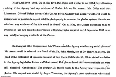 CIA Document Reveals Decades-Long Search for Noah's Ark