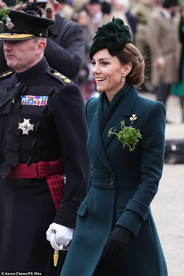 Princess Kate Dazzles at St Patrick's Day Celebration in Green Coat Dress