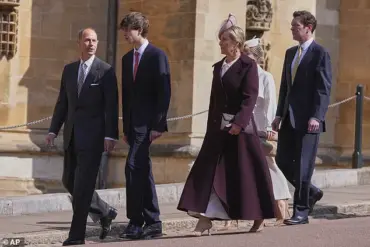 Duchess of Edinburgh Dazzles in Burgundy for Royal Easter Service