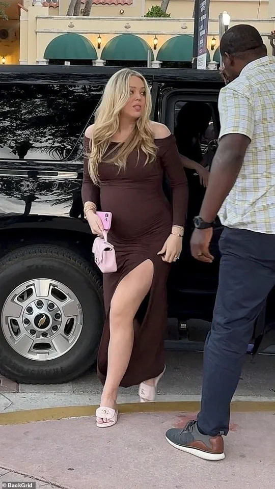 Exclusive: Tiffany Trump Shows Off Baby Bump and Sparkling Accessories in Miami Night Out