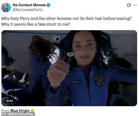 Internet Conspiracy Theorists Claim Katy Perry's Hair Is Proof Blue Origin Flight Was Faked