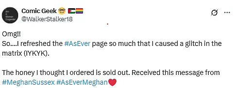 Meghan Markle's Overpriced Honey Scam Sells Out Instantly, Fans Left Empty-Handed