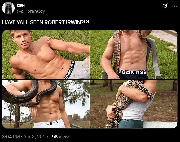 Robert Irwin Follows in Father Steve Irwin's Footsteps With Bold Underwear Campaign