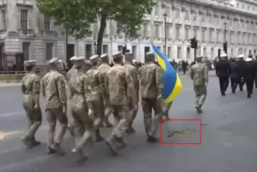 Ukrainian Soldiers March Through Horse Manure at London's WWII Victory Parade