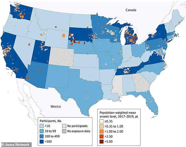 Groundbreaking Map Reveals Alarming Arsenic Contamination in U.S. Drinking Water, Threatening Public Health