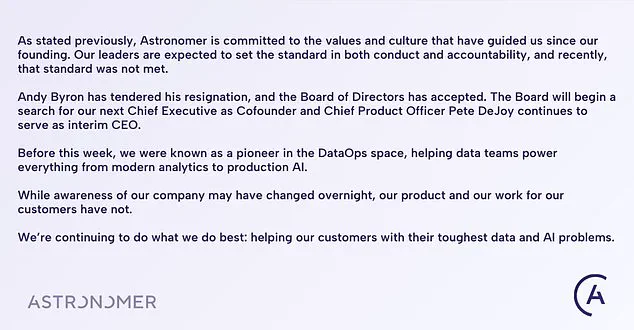 Late-Breaking: Astronomer CEO Andy Byron Resigns After Viral Scandal Erupts at Coldplay Concert