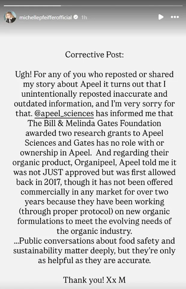 Michelle Pfeiffer's Apology to Bill Gates Sparks Renewed Debate on Food Safety and Public Trust